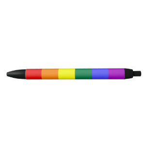 Stylo Noir Drapeau arc-en-ciel gay pride
