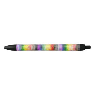 Stylo Noir Drapeau de fierté gay arc-en-ciel coloré à carreau