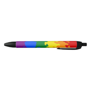 Stylo Noir Drapeau de fierté gay arc-en-ciel mosaïque abstrai