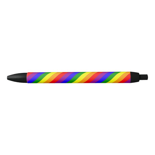 Stylo Noir Drapeau de gay pride (Devant)
