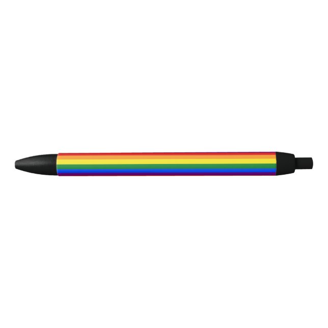 Stylo Noir Drapeau de gay pride d'arc-en-ciel de LGBT (Devant)
