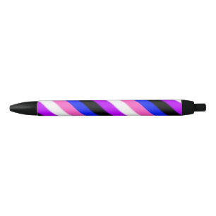 Stylo Noir Drapeau de la Fierté des Genderfluides
