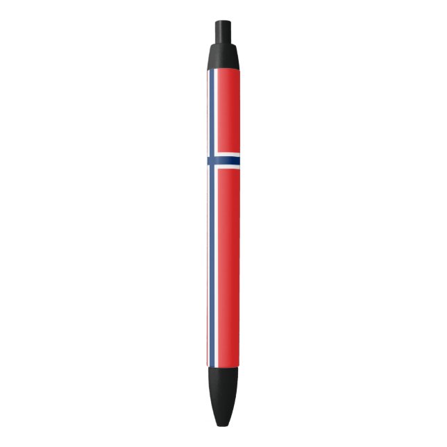 Stylo Noir Drapeau de la Norvège (devant Vertical)