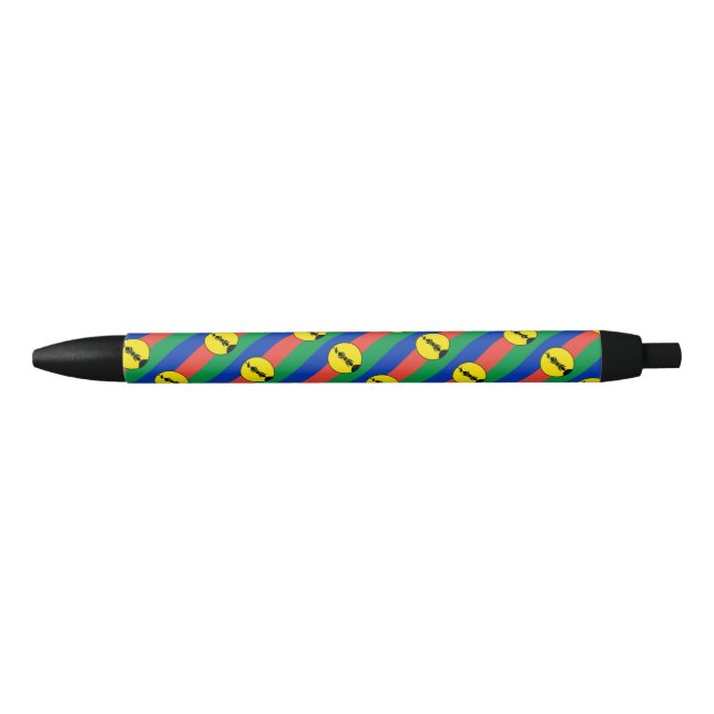 Stylo Noir Drapeau de la Nouvelle-Calédonie (Devant)