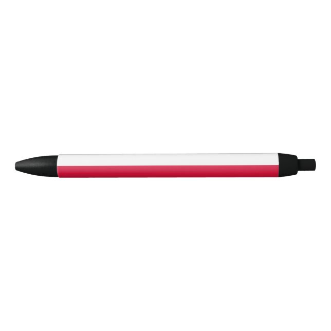 Stylo Noir Drapeau de la Pologne (Devant)