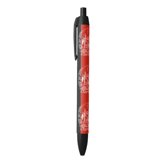 Stylo Noir Drapeau de l'Afghanistan (Haut (Vertical))