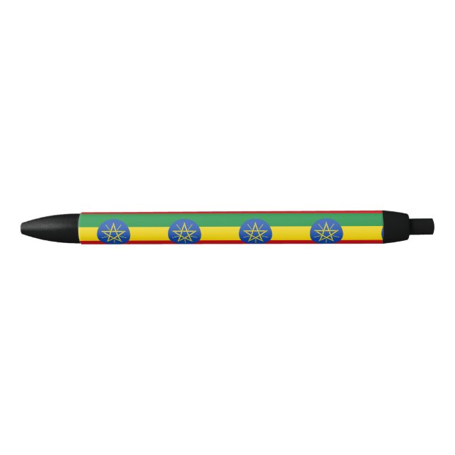 Stylo Noir Drapeau de l'Ethiopie (Devant)