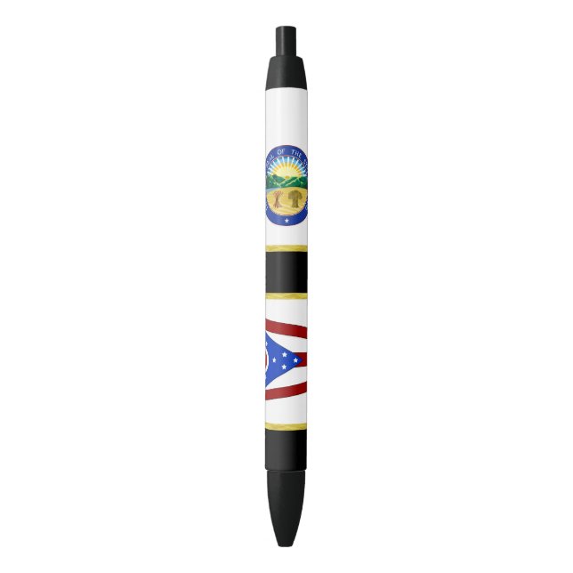 Stylo Noir Drapeau de l'Ohio (devant Vertical)