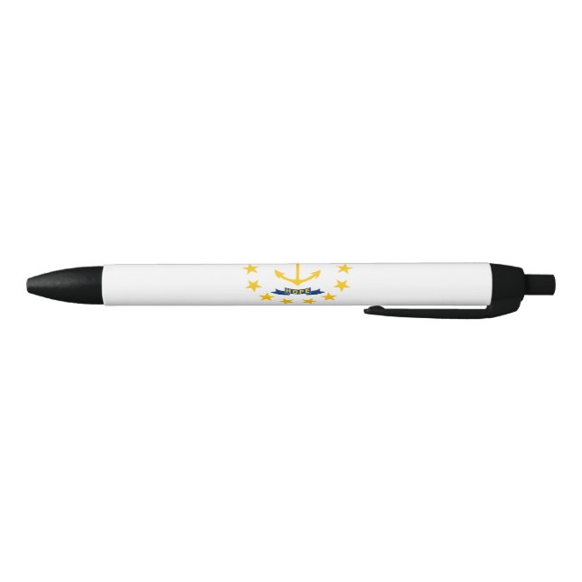 Stylo Noir Drapeau de Rhode Island (État des États-Unis) (Bas)