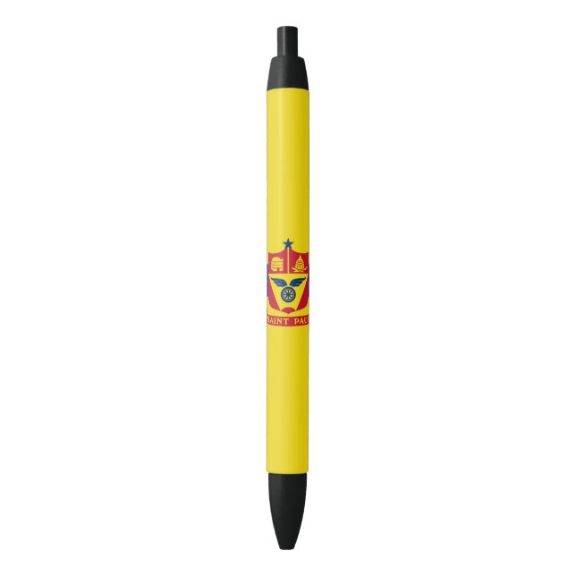 Stylo Noir Drapeau de Saint Paul (Minnesota) (devant Vertical)