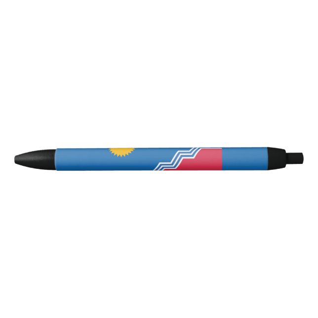 Stylo Noir Drapeau de Sioux Falls, Dakota du Sud (Devant)