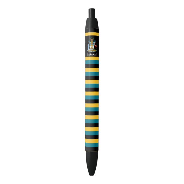 Stylo Noir Drapeau des Bahamas mignon patriotique (devant Vertical)