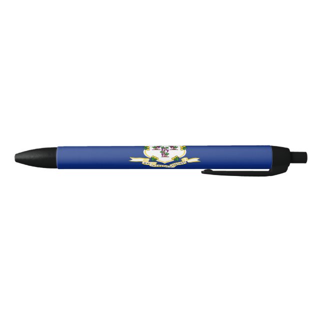 Stylo Noir Drapeau d'État du Connecticut (Bas)