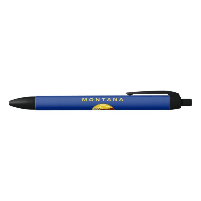 Stylo Noir Drapeau d'État du Montana (Haut)
