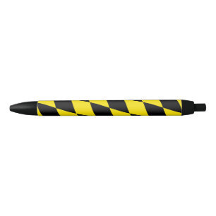 Stylo Noir Drapeau diamant de Bavière noire et jaune Motif