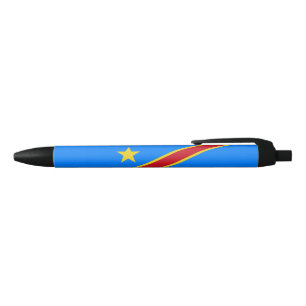 Stylo Noir Drapeau du Congo Kinshasa