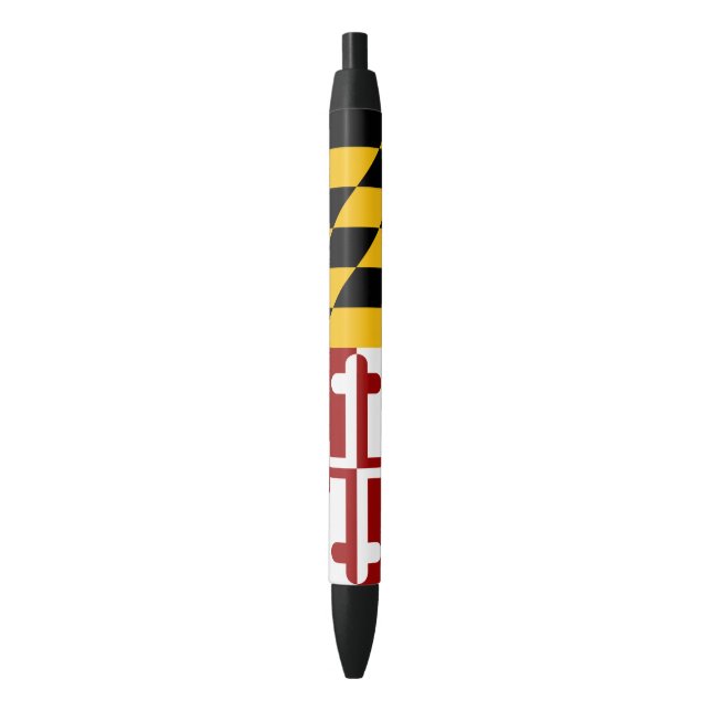 Stylo Noir Drapeau du Maryland (devant Vertical)