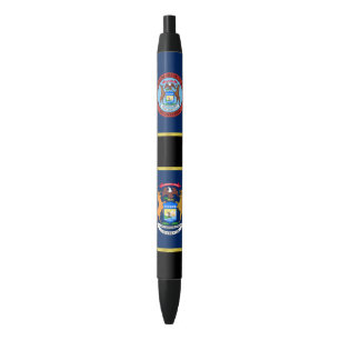 Stylo Noir Drapeau du Michigan