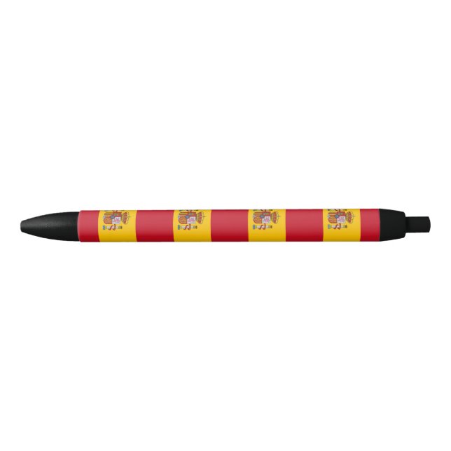 Stylo Noir Drapeau espagnol (Devant)