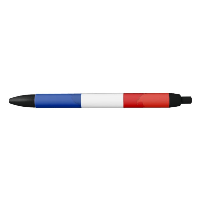 Stylo Noir drapeau français (Devant)