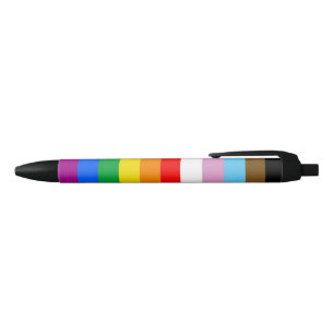 STYLO NOIR DRAPEAU PRIDE LGBTQ+ INCLUSIF