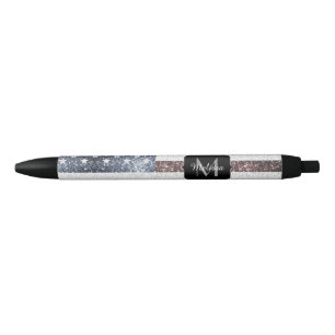 Stylo Noir Drapeau rustique USA rouge blanc bleu étincelant M