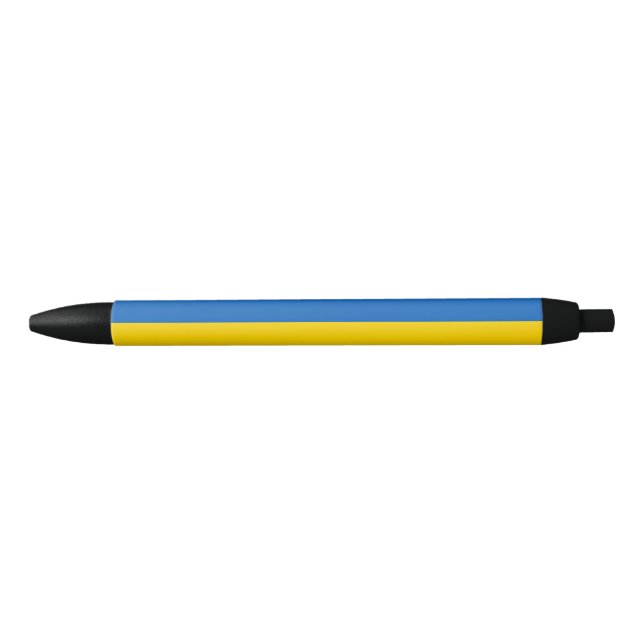 Stylo Noir Drapeau ukrainien (Ukraine) (Devant)