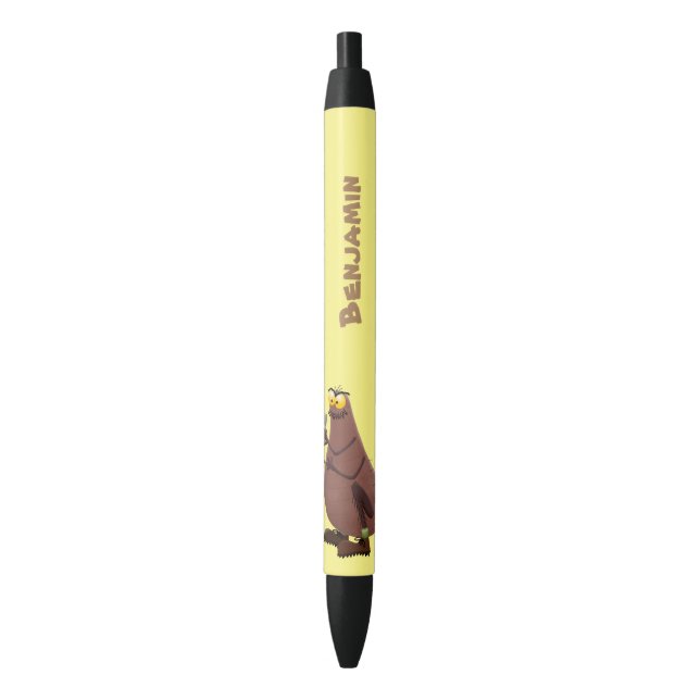 Stylo Noir Drôle affamé pulette affamée dessin animé (devant Vertical)