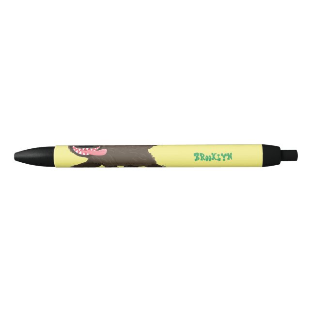 Stylo Noir Drôle animal avide de carcajou (Devant)