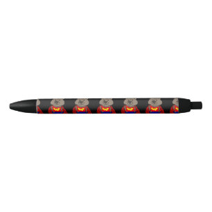 Stylo Noir Drôle de Wombat Superhero
