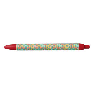 Stylo Noir Echelle de poisson géométrique moderne et colorée