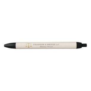 Stylo Noir Echelle de texture de lin beige et de justice d'or