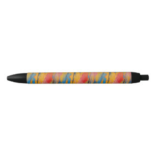 Stylo Noir Éclaboussure de peinture colorée
