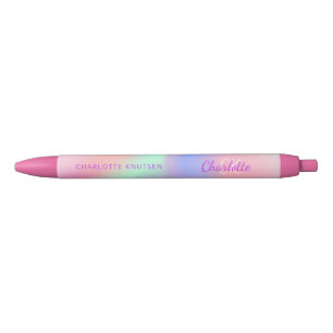 Stylo Noir Écriture de nom monographique rose violet