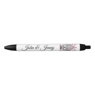 Stylo Noir Eglise Orgue Musicien Personnalisé Mariage Favoris