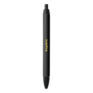 Stylo noir élégant avec nom personnalisé