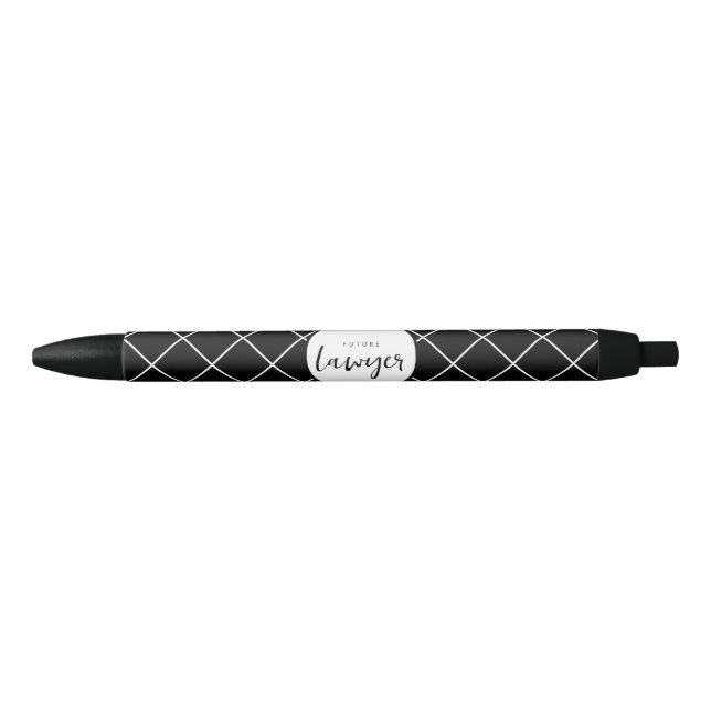 Stylo Noir Elégant futur avocat Motif chèque (Devant)