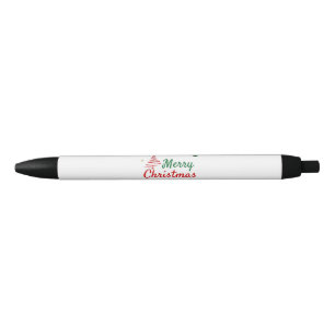 Stylo Noir Elégant Joyeux Noël Arbre de Noël Design de vacanc