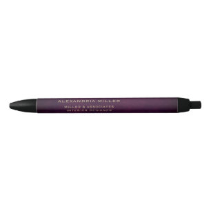Stylo Noir Élégant minimaliste violet or