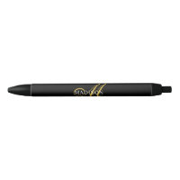 Élégant Monogram Gold Script noir