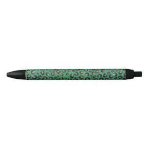 Stylo Noir Élégant Parties scintillant verte Black Gold Empre