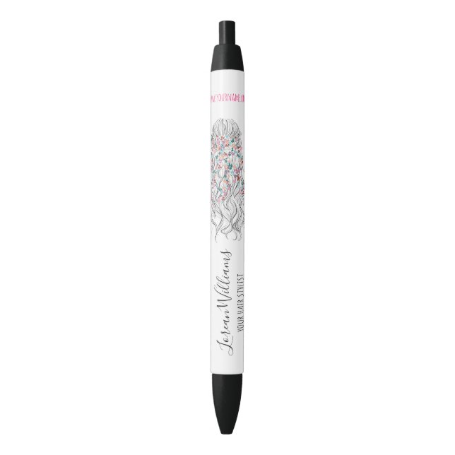 Stylo Noir Élégant Pastel Bride Cheveux Vave Style Floral (devant Vertical)