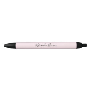 Stylo Noir Élégant rose pâle minimaliste classique chic