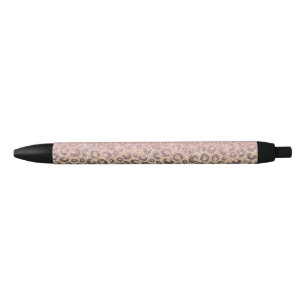 Stylo Noir Élégant Rose Parties scintillant or Empreinte de l