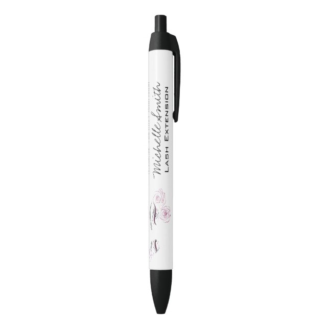 Stylo Noir Elégant rose Roses Floral Aquarelle Beauté Salon (Bas (Vertical))