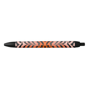 Stylo Noir Elégante esthétique Peau de tigre orange et noir