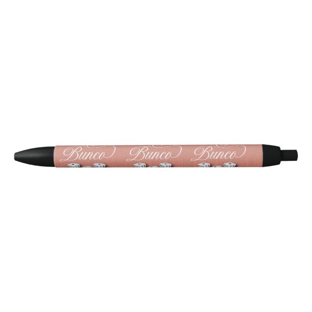 Stylo Noir Élégante Girly Sparkle Dice Bunco (Devant)