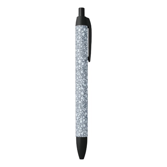 Stylo Noir Elégante Parties scintillant Gris Et Blanche (Bas (Vertical))