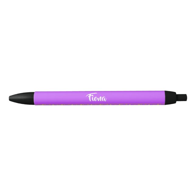 Stylo Noir Élepée colorée sur violet (Devant)