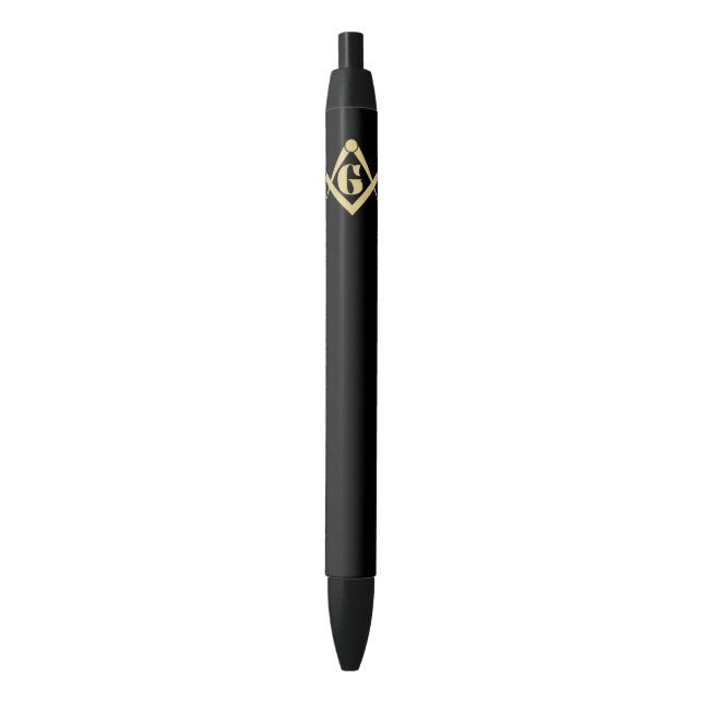 Stylo Noir emblème de la franc-maçonnerie (devant Vertical)